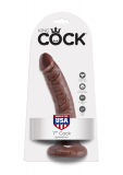 Strap-On Dildo w. Suction Base King Cock 7 Inch brown