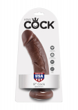 Strap-On Dildo w. Suction Base King Cock 8 Inch brown