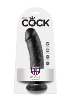 Strap-On Dildo m. Saugfuss King Cock 8 Inch schwarz