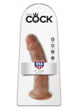 Strap-On Dildo w. Suction Base King Cock 9 Inch light brown