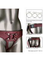 Strap-On Dildo Harness Regal Empress PU-Leather bronze-red O-Rings exchangeable from CALEXOTICS buy cheap