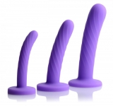 Strap-On Dildo-Set grooved Silicone purple