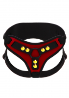 Strap-On Harness Deluxe red-gold PU-Leather