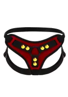 Strap-On Harness rot-gold Kunstleder