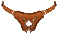 Strap-On Jock Leather light brown Buffalo-Leather O-Ring System padded Back up to XXL by ZADO buy cheap