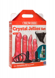 Strap-On Umschnalldildo-Set m. vier Dildos Crystal Jellies pink