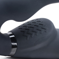 Vibratore strap-on senza spalline gonfiabile con telecomando Twist nero