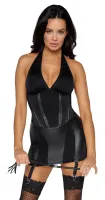 Mini-robe à jarretelles Costume Domina avec. Fouet