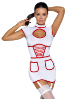 Straps-Minikleid Kostüm Krankenschwester