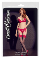 Suspender Stockings black w. red Lace Top