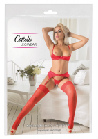 Suspender Stockings w. Lace Top 7cm red