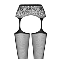 Acquista Suspender Pantyhose Net con Flower Design Obsessive S307 reggicalze di qualità elastica fine con decorazioni