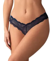 String ouvert Nightly Blue m. Spitzenoptik