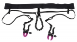 Thong w. Pearls & Labia Clamps Spreader String