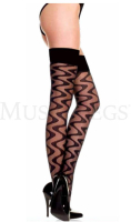 Stockings with Wave Pattern white