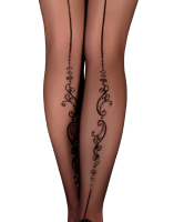 Tights open Crotch w. Embroidery Ballerina 2217 20 Denier with beautiful Ornaments @Buttocks & Legs buy cheap