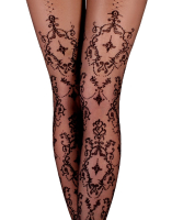 Tights open Crotch w. Embroidery Ballerina 2219 with beautiful elaborate Baroque Ornaments all around buy cheap