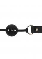 Taboom ball gag in silicone perforato con cinturino in similpelle nero