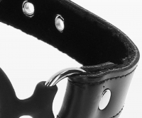 Taboom Bâillon à anneaux en silicone avec bande en cuir synthétique noir