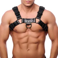 The-RED Bulldog Harness Leder schwarz S-M