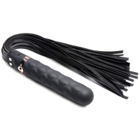 Vibrator Flogger Whip Vibra Lasher 9X Silicone & PU-Leather