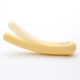 Vibrator Iroha Mikazuki flexible half Moon shaped pastel yellow Silicone-Vibrator waterproof rechargeable by IROHA buy
