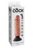 Vibrator w. detachable Suction Base King Cock 6 Inch skin