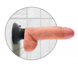 Vibrator w. detachable Suction Base King Cock7 Inch Balls skin