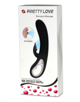 Vibromasseur Suceur clitoridien Romance Silicone noir 12 x 12 Modes Dual-Stimulateur de PRETTY LOVE à vendre