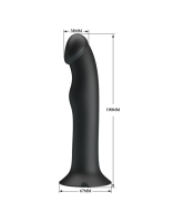 Vibrator pulsating w. Suction Cup Murray Silicone black Penis shaped vibrating Tip 12 Modes by PRETTY LOVE buy