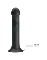 Vibratore pulsante con ventosa Murray silicone nero a forma di pene dildo ricaricabile da PRETTY LOVE acquistare a buon mercato