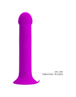 Vibrator pulsierend m. Saugfuss Murray Silikon violett penisförmiger Dildo aufladbar von PRETTY LOVE günstig kaufen