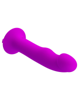 Vibrator pulsating w. Suction Cup Murray Silicone purple Penis shaped 12 Mode waterproof by PRETTY LOVE buy cheap